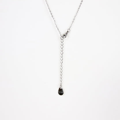 Collana con pendente a piuma argentata