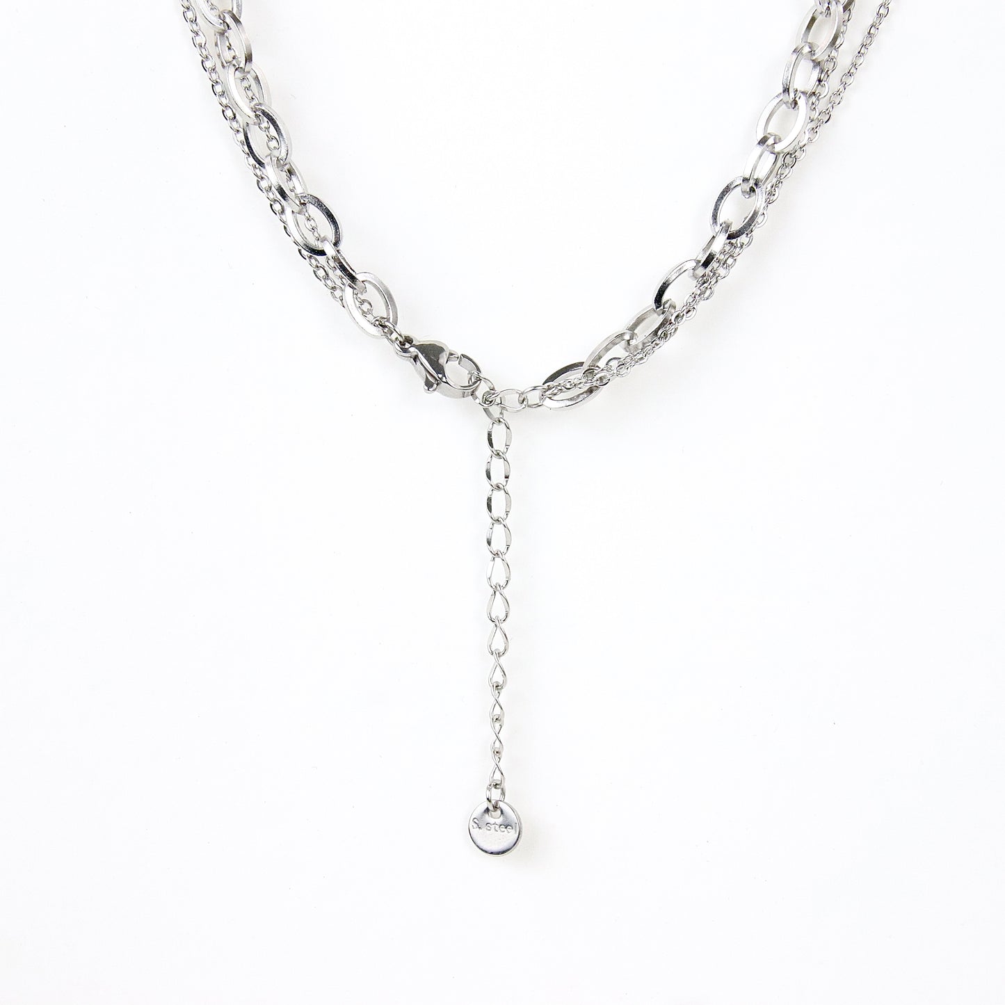 Collana argentata a tre fili