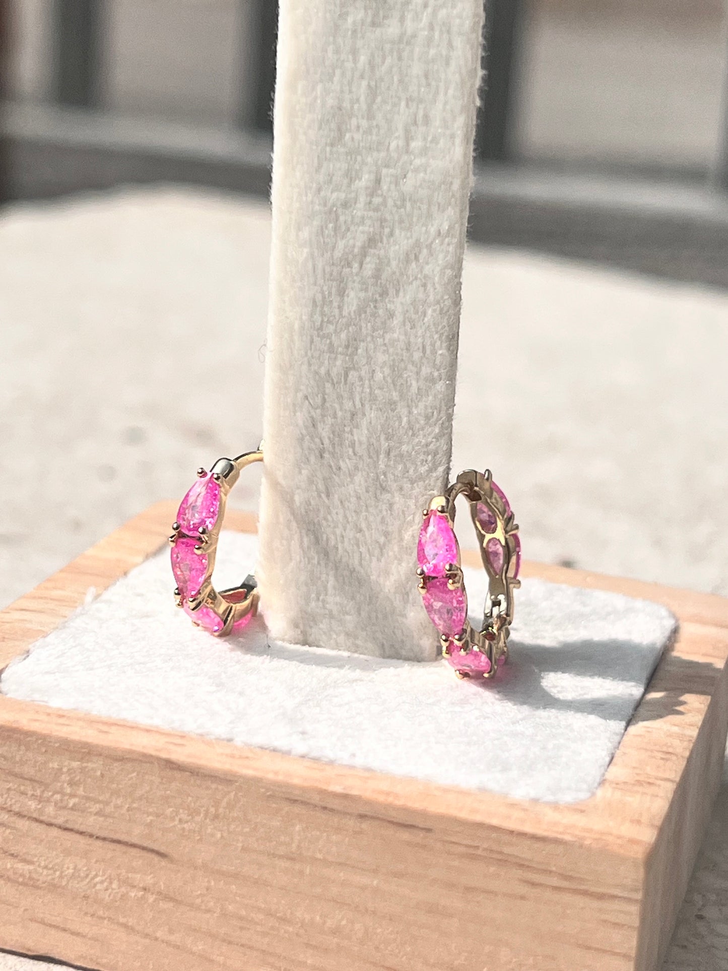 orecchini di cristallo rosa